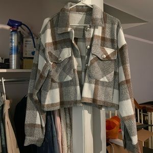 Crop Flannel Jacket
